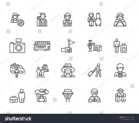 Set Tourist Related Vector Line Icons Stock Vector (Royalty Free) 1307119126 | Shutterstock