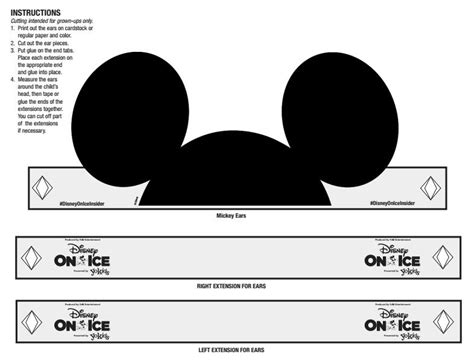 Printable Mickey Mouse Ears, Minnie Mouse Ears, and Elsa Crown ...