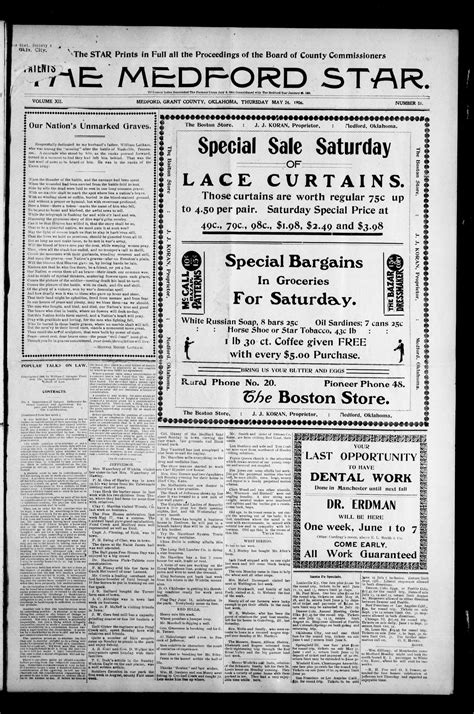 The Medford Star. (Medford, Okla.), Vol. 12, No. 51, Ed. 1 Thursday, May 24, 1906 - Page 1 of 8 ...