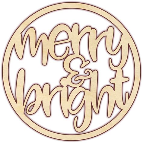 Merry & Bright - The Wooden Hare - 12x12 - $12.95 Laser Cutter Projects, Vinyl Projects, Laser ...