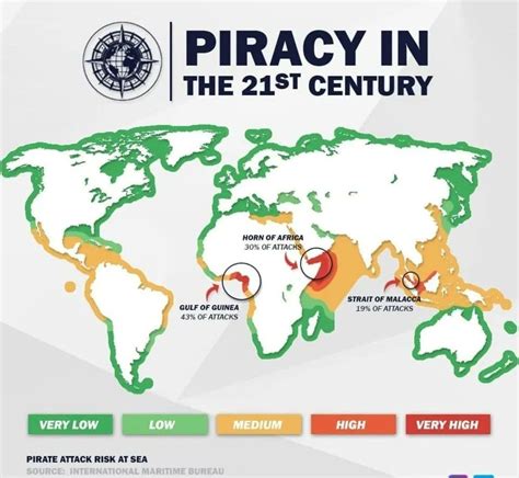 Map shows where piracy events occurred in the 21st century. : MapPorn