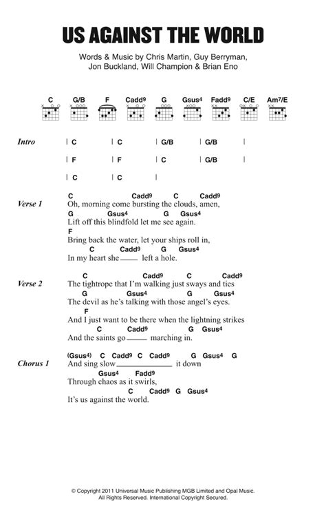 Us Against The World by Coldplay - Guitar Chords/Lyrics - Guitar Instructor