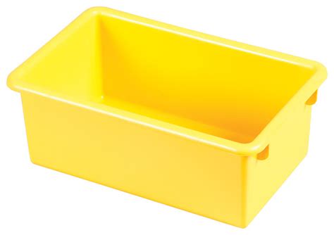 Ecr4Kids Heavy Duty Plastic Stack And Store Tub With No Lid Yellow, 15 ...