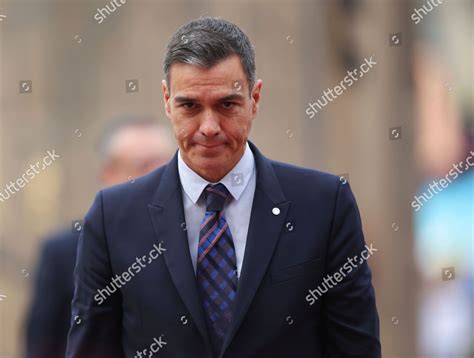 Spains Prime Minister Pedro Sanchez Arrives Editorial Stock Photo ...