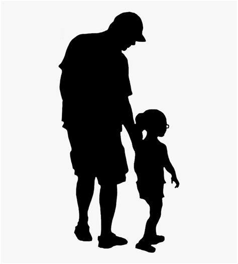 Silhouette Of Father And Child - Walking People Silhouette Png ...