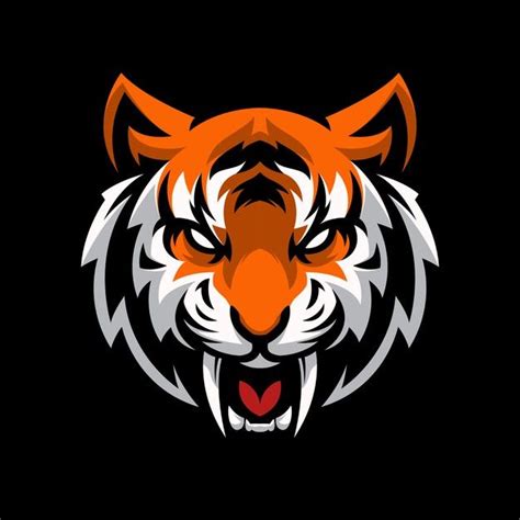 Premium Vector | Tiger head logo gaming mascot sport template | Rosto de tigre, Arte de tigre ...