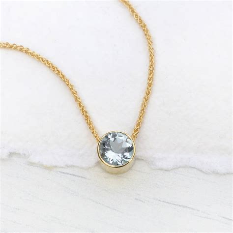 Aquamarine Necklace In 18ct Gold, March Birthstone By Lilia Nash Jewellery | notonthehighstreet.com