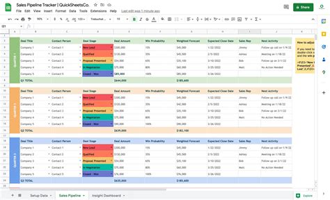 Sales Pipeline Template Business Spreadsheet Pipeline CRM Google Sheets Template Client Tracker ...