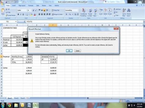 Problem with Excel's Circular Reference Warning - Techyv.com