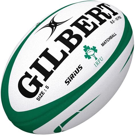 Gilbert Official Match Sirius Team Ireland Rugby Ball White| Rugby