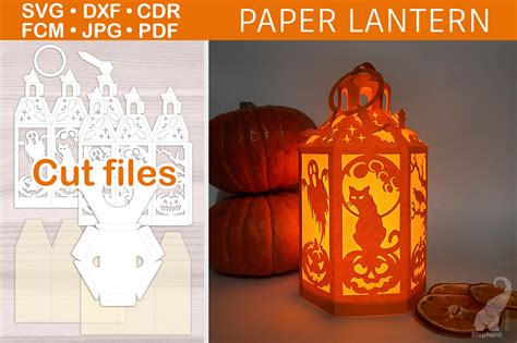 3D Halloween Paper Lantern SVG Template Graphic by 3D studio Elephant ...