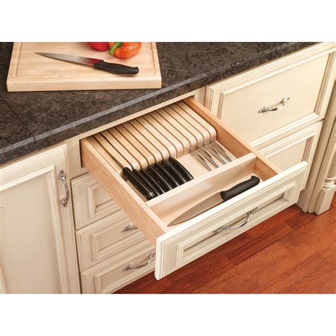 Rev-A-Shelf 4WKB-1 / Knife Block Drawer Insert-Wood in 2021 | Kitchen cabinet accessories ...