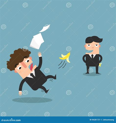 Watch Your Step.businessman Slipping on a Banana Peel Stock Vector - Illustration of banana ...