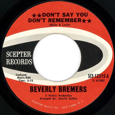 Beverly Bremers – Don't Say You Don't Remember (1971, 1st Press, Vinyl) - Discogs