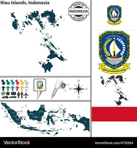 Map of riau islands Royalty Free Vector Image - VectorStock