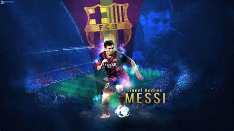 Download Messi Barcelona Purple And Gold Logo Wallpaper | Wallpapers.com