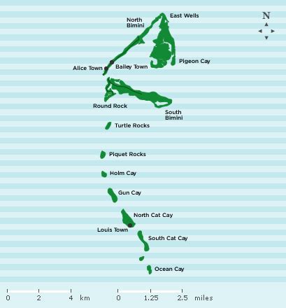 Map of Bimini - You Can't Get Lost On This Bahamas Island