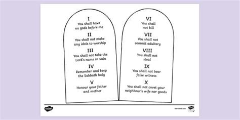 FREE! - Printable 10 Commandments Colouring Page | Colouring Sheets