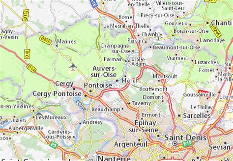 Map of Auvers-sur-Oise - Michelin Auvers-sur-Oise map - ViaMichelin