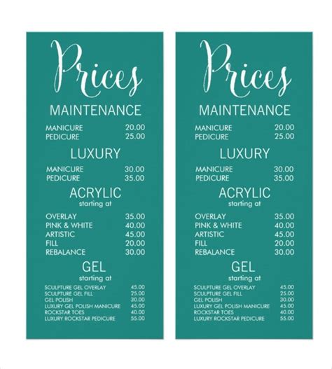 Salon Price Increase Template