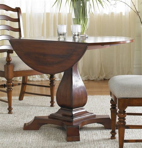 Waverly Place Cherry Round Drop Leaf Pedestal Dining Table from Hooker ...