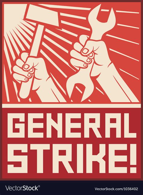 General strike poster Royalty Free Vector Image