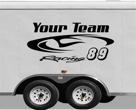 Your Team Name Racing Trailer Decals Vinyl Stickers YT05