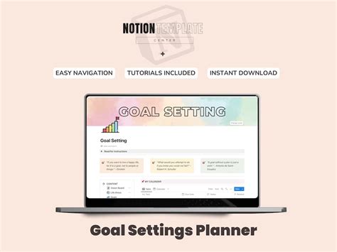 Notion Template Goal Setting Planner, Unleash the Power of Organization - Etsy