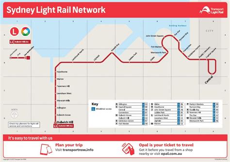 Light rail map sydney - Map of sydney light rail (Australia)