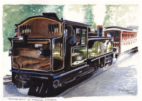 “Puffing Billy” tank engine number 7A departs Emerald Station hauling a tourist train on its ...