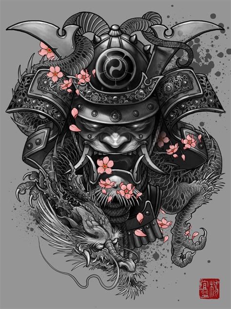 "Dragon Samurai" Artwork by Elvintattoo | Artsider