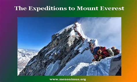 The Expeditions To Mount Everest - Menonimus