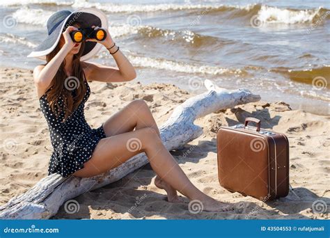 Beautiful Girl on the Beach Stock Image - Image of holiday, hairstyle: 43504553