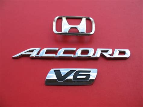 98 99 00 HONDA ACCORD V6 REAR TRUNK CHROME EMBLEM LOGO BADGE SIGN USED ...