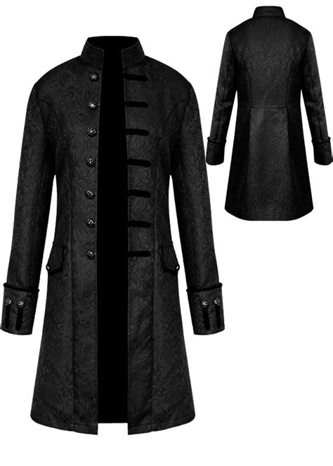 Buy Mens Vintage Tailcoat Jacket Goth Long Steampunk Formal Gothic Victorian Frock Coat Costume ...