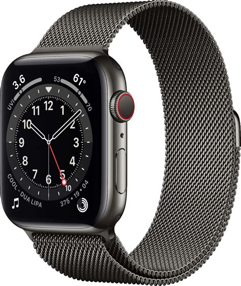 Best Buy: Apple Watch Series 6 (GPS + Cellular) 44mm Graphite Stainless ...