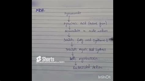 Mechanism of action (MOA) of Pyrazinamide|| Anti -TB agent ## Shorts - YouTube