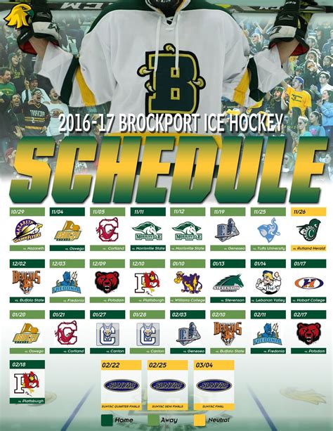 BROCKPORT STATE ICE HOCKEY: SCHEDULE GRAPHIC