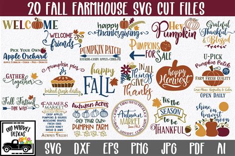 Farmhouse Fall SVG Bundle | Photoshop Graphics ~ Creative Market