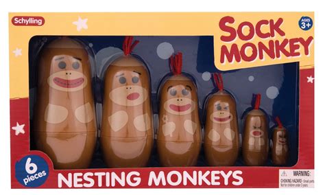 Amazon.com: Schylling Sock Monkey Nesting Monkeys: Toys & Games | Sock ...