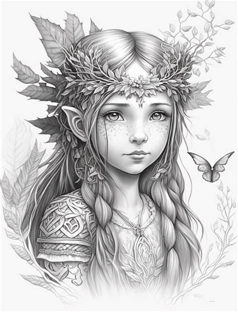 Cute Druid Girl Coloring Pages For Kids and Adults | Cartoon coloring pages, Love coloring pages ...