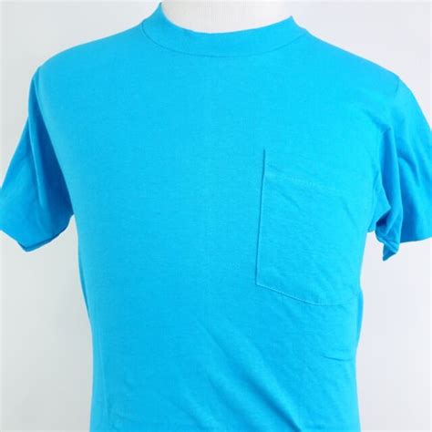 VTG BVD PREMIUM SERIES BLANK SINGLE STITCH USA MADE GREEN TEAL TEE T ...