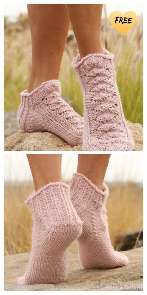 Knit Lace Ankle Socks Free Knitting Patterns - Knitting Pattern