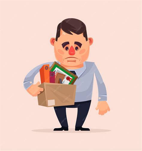 Premium Vector | Sad unhappy office worker character fired from job. Vector flat cartoon ...