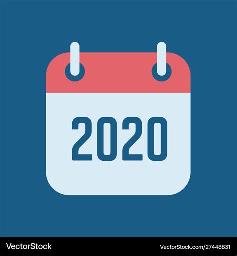 New year 2020 calendar icon Royalty Free Vector Image