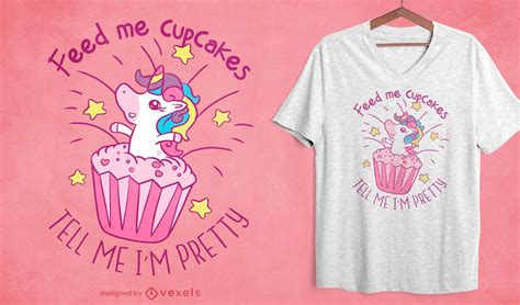 Unicorn Cupcakes T-shirt Design Vector Download