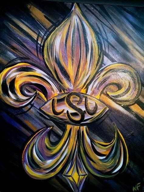 LSU fleur dis lis | Louisiana art, Lsu, Fleur de lis