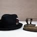 Narrow Brim Fedora the CRAB Black Wool Felt Trilby Hat Men - Etsy