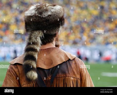 West Virginia University Mountaineer mascot Jonathan Kimble is seen during the NCAA college ...