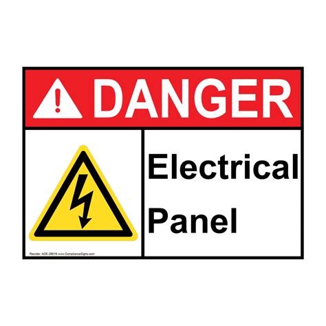 ANSI Electrical Panel Sign With Symbol ADE-28619